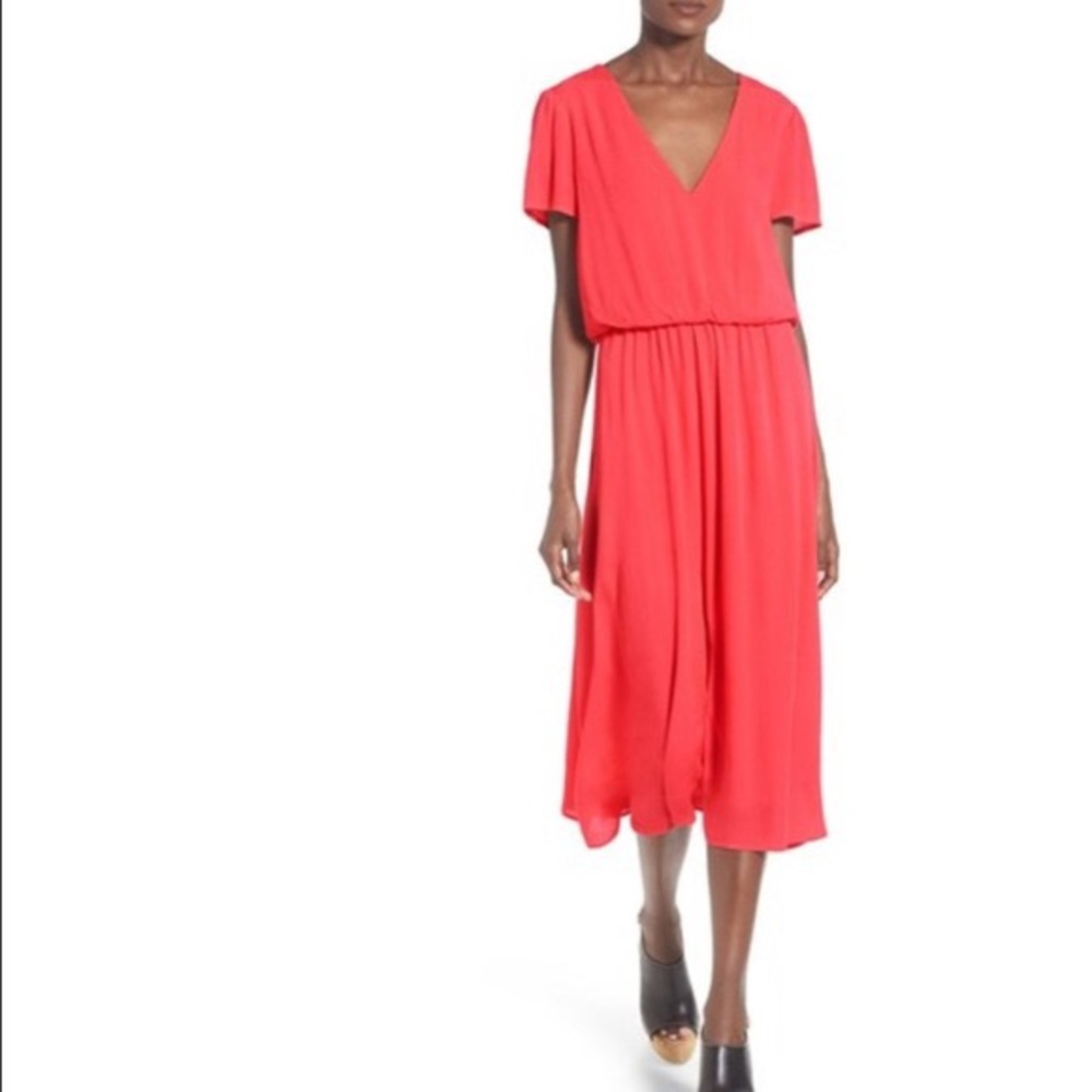 Nordstrom WAYF Coral Midi Dress